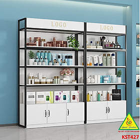 Mua Kệ trưng bày sản phẩm  hàng hóa   kệ trang trí khung sắt mặt gỗ KST427- NỘI THẤT LẮP RÁP VIENDONGADV