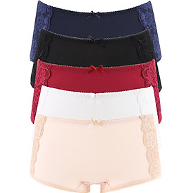 Bộ 5 Quần Lót Nữ Thun Lạnh Lưng Cao Mignon QN014 (Size