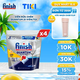 Combo 4 túi Viên Rửa Chén Bát Finish Powerball Quantum 21 viên