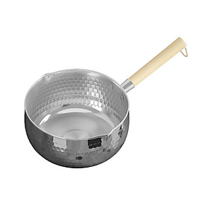 Chảo Lòng Sâu Inox Không Rỉ Cán Gỗ Size 21cm Tiện Dụng