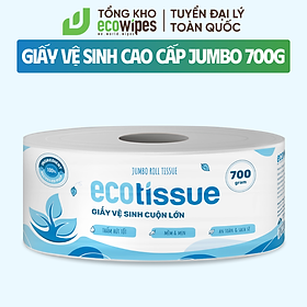 Giấy vệ sinh giấy cuộn cao cấp Ecotissue cuộn lớn 700gr thấm hút tốt mềm mịn an toàn sạch sẽ