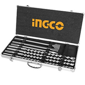 BỘ MŨI KHOAN BÊ TÔNG GÀI SDS MAX VÀ MŨI ĐỤC INGCO AKD5075 - HÀNG CHÍNH HÃNG