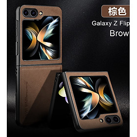 Ốp lưng da cho Samsung Galaxy Z Flip 6 (Flip6) hiệu X-Level cao cấp - Hàng chính hãng - Nâu
