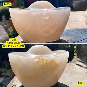 Thỏi Vàng Phong Thủy (Kim Nguyên Bảo) Đá Thạch Anh Tự Nhiên NHASAN Vật Phẩm Chiêu Tài Lộc, Bình An