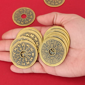 Mua Đồng tiền xu thái tuế  tiền 12 con giáp (tiền áp tuế) bằng đồng cầu bình an  giải hạn Thái Tuế-Đồ Đồng Nguyệt Ánh