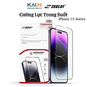 Cường Lực Trong Suốt Zeelot Dành Cho iPhone 15 Pro Max / 15 Pro / 15 Plus / 15, Zeelot SOLIDsleek Clear - HÀNG CHÍNH HÃNG