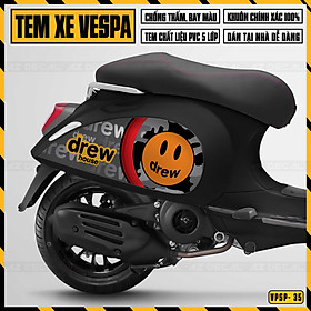 Tem Chế Xe Vespa Sprint / Primavera Phong Cách Drew House | VP35 | Decal Rời Dán Xe Máy Vespa Trang Trí Cắt Khuôn Sẵn Dễ Dán
