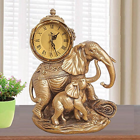Đồng hồ để bàn tượng cặp voi phong cách tân cổ điển hàng nhập khẩu Hong Kong cao cấp mang đến vẻ đẹp sang trọng và quyền quý cho không gian trưng bày