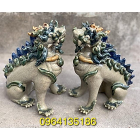 Mua Tượng tiểu cảnh Kì Lân ngồi men rạn gốm sứ Bát Tràng