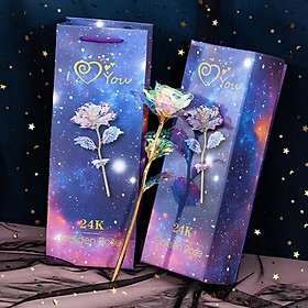 Quà Valentine, Quà 8/3, Quà Tặng Sinh Nhật Ý Nghĩa Cho Người Yêu, Cho Bạn Gái MUMUSO - Hoa Hồng Galaxy Phát Sáng Có Đèn Led