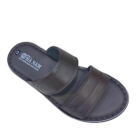 Dép Nam Quai Ngang Da Bò Thật TITI ĐÔ Cao Cấp DNA2153d