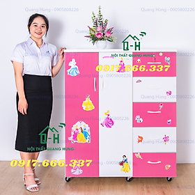Mua Tủ Nhựa Đài Loan 2 Cánh 5 Hộc 125x106x42CM  Đựng Quần Áo  Đồ Dùng cho Gia Đình Cao cấp - Sang Trọng