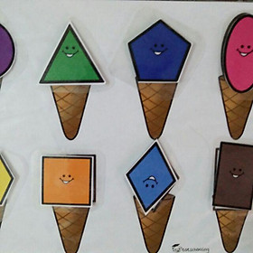 HỌC LIỆU CHO BÉ: Matching hình khối kem