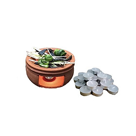 Mua Bếp xông bồ kết quả dược vỏ chanh xã   tẩy sạch không khí  tẩy uế sái tịnh   xông nhà mới (tặng kèm 15 chiếc nến ) BH315