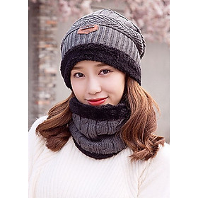 Mũ Len Kèm Khăn Cổ Mũ Len Khăn Chui Đầu Kiểu Dáng Hàn Quốc