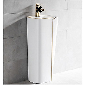 Mua LAVABO TRỤ MÀU TRẮNG SỌC VÀNG