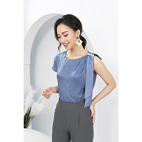 Áo sơ mi nữ công sở LUPERI LFSM1238 cách điệu sát nách trẻ trung, hiện đại, dễ mix đồ