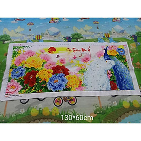 Tranh thêu thành phẩm công mẫu đơn cát tường như ý