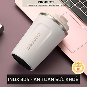 Mua Ly giữ nhiệt coffee 380ml - 500ml | FREE KHẮC TÊN | Cốc cà phê giữ nhiệt màu HỒNG siêu cute phong cách hàn quốc