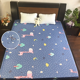 Drap Chống Thấm PT Họa Tiết Hươu Bi Xanh