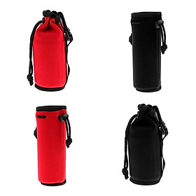 4pcs Neoprene Insulated Water Bottle Sleeve Bag Carrier Drawstring Holder for Outdoor Sports Water Supplies
