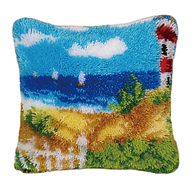 Seaside Landscape - Latch Hook Kit Pillow Cover Making Package 43x43cm / 17x17''
