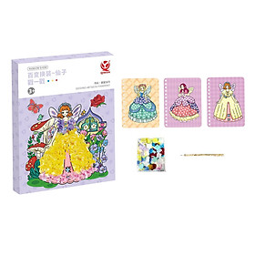 Colorful Watercolor Painting Book, Princess Theme Reusable Sticker Book, Removable Travel Sticker Book for Kids Birthday Party Supplies Awards