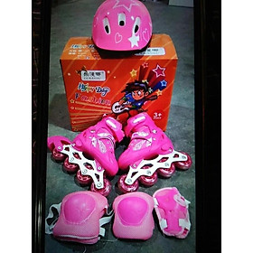 Giày trượt patin trẻ em (Bánh phát sáng) + Tặng bộ bảo hộ Có mũ bao tay bao chân