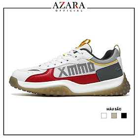 Giày Thể Thao Nam AZARA - Sneaker Màu Trắng - Đen - Xám Ôm chân, Đế Cao Su