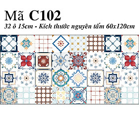 Set 32 ô Decal Gạch bông - Mua 3 set Tặng 1 set - Decal Dán bếp, dán tường, Trang trí nhà cửa
