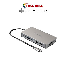 Cổng chuyển đổi HyperDrive 10-in-1 Dual HDMI USB-C Hub HDM1H - Hàng chính hãng