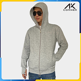 Áo khoác nam cao cấp AK Corner chất vải Cotton da cá 4 chiều mềm mịn thoáng mát, chống nắng tốt - Xám trắng - XL