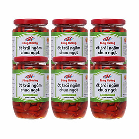 Ớt Ngâm Chua Ngọt Sông Hương 350g combo 6 hũ