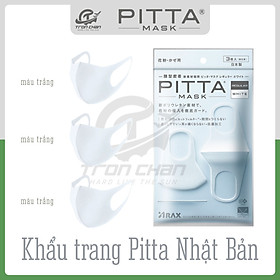 KHẨU TRANG PITTA MÀU TRẮNG SIZE REGULAR (GÓI 3 CÁI)