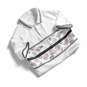 Áo polo nam thời trang FASHION EKING CLOTHING x HOKO thiết kế phối màu trắng sọc hoa văn - chất liệu Poli Cá Sấu Xịn Sò