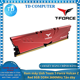 Hình ảnh Ram máy tính Team T-Force Vulcan Z Red 8GB DDR4 3600MHz Tản dày - Hàng chính hãng Viễn Sơn phân phối