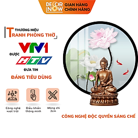 Đèn hào quang phật decornow, tranh trúc chỉ tròn hiện đại hoa sen, trang trí ban thờ mẹ quan âm, các vị phật 20,30,40 cm