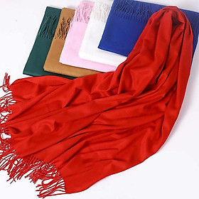 Khăn Choàng Cổ Len Dạ Thu Đông Cao Cấp Thời Trang Cashmere Nam Nữ-Màu Đỏ