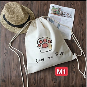 Balo dây rút các hình siêu cute kích thước 50 × 37, chất vải canvan dày , đựng sách vở tài liệu siêu cute 50