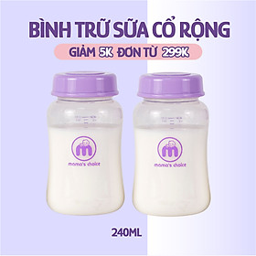 Bình Trữ Sữa Cổ Rộng Mama's Choice 180ml–240ml, Tương Thích Máy Hút Sữa Spectra, Avent, Fatz, Rozabi, Cimilre