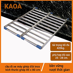Mua CẦU ĐI XE MÁY GHÉP ĐÔI INOX . kt 85x80 cm