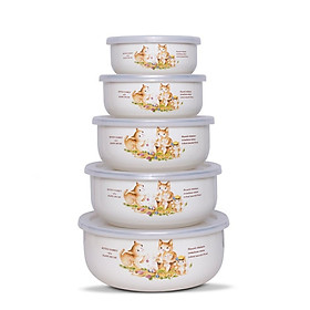 Mua Bộ 5 thố tráng men cao cấp Nhật Bản Fujihoro KIT-251- tặng 1 vá canh