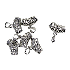 6pcs Leaf Pinch Bails  Plated Chain Holder DIY Jewelry Findings