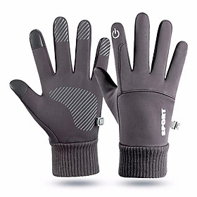 Unisex cảm ứng cảm ứng mùa đông nhiệt ấm đầy đủ găng tay ngón tay ngoài trời đi xe đạp găng tay lạnh không trượt găng tay màu tinh khiết Color: Blue