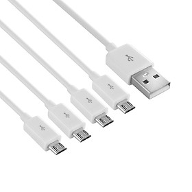 Cáp sạc Micro USB của Nuolianxin, 4 trong 1 USB 2.0 Một nam đến 4 micro USB, cáp chia Micro USB