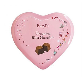 Socola sữa Beryl's Tiramisu trái tim hộp thiếc 80g - Gift box trái tim hồng