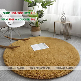 Thảm Lông Cừu Cao Cấp | Lông Tròn Trải Sàn Có Đế Chống Trượt | Tròn 80cm, 1m, 1m2