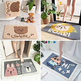 Mua Thảm Chùi Chân Lông Cừu 3D Chống trơn trượt mềm mại siêu thấm 40x60
