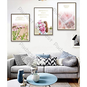 Combo 3 tranh dán tường 3d,hoa bồ công anh xinh tươi trang trí phòng khách phòng ngủ hiện đại(tích hợp sẵn keo) MS741912