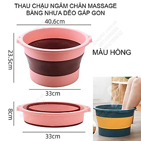 Thau chậu ngâm chân kiêm massage có thể gấp gọn, làm bằng nhựa PP-TPR mềm dẻo